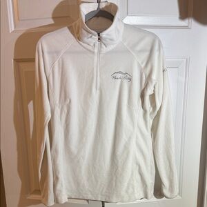 Columbia White Fleece Pullover Sweatshirt